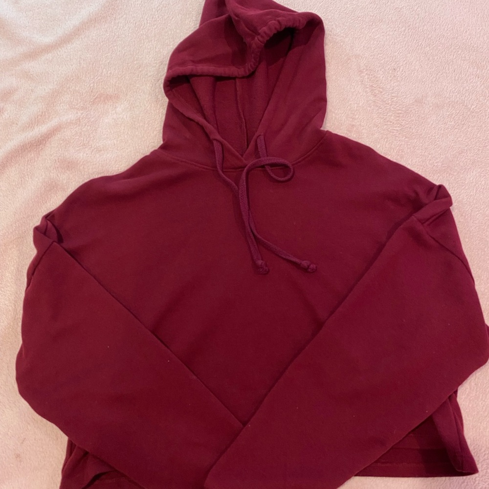 Ambiance burgundy cropped hoodie. No tags, never worn.